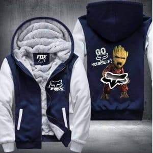 Custom name BraapGirls Gofx Groot Fleece Zip Hoodie Brands for motocross girls and dirt bike riders - Brands view 2