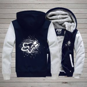 Custom name BraapGirls Fox White Fleece Zip Hoodies Brands for motocross girls and dirt bike riders - Brands view 3