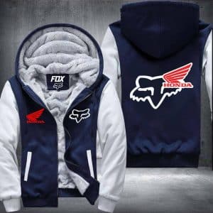 Custom name BraapGirls FOX HONDA Fleece Zip Hoodies Brands for motocross girls and dirt bike riders - Brands view 3
