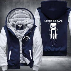 Custom name BraapGirls Life Behind Bars Fleece Zip Hoodies Brands for motocross girls and dirt bike riders - Brands view 3