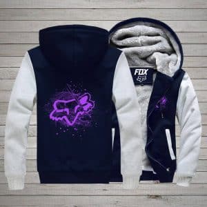 Custom name BraapGirls Fox Purple Fleece Zip Brands for motocross girls and dirt bike riders - Brands view 3