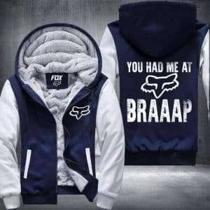 Custom name BraapGirls You had me at braaap Fleece Zip Hoodies Brands for motocross girls and dirt bike riders - Brands view 2