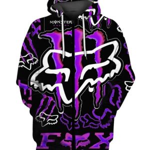 Custom name BraapGirls MEN WOMEN FOX 3D HORROR HOODIE Brands for motocross girls and dirt bike riders - Brands view 1