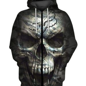 Custom name BraapGirls MEN WOMEN FOX 3D HORROR HOODIE Brands for motocross girls and dirt bike riders - Brands view 1