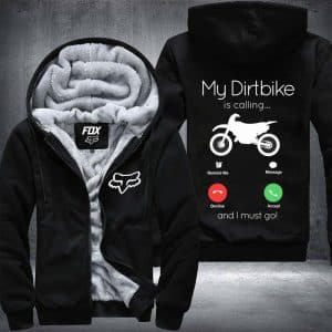 Custom name BraapGirls My DB is Calling Fleece Zip Hoodies Brands for motocross girls and dirt bike riders