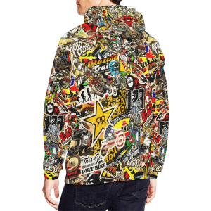 Custom name BraapGirls MX STICKERBOMB HOODIE VOL 2 Brands for motocross girls and dirt bike riders - Brands view 1