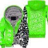 Custom name BraapGirls [PREMIUM] JUST FNKN SEND IT GREEN FLEECE HOODIE Brands for motocross girls and dirt bike riders
