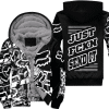 Custom name BraapGirls [PREMIUM] JUST FNKN SEND IT BLACK FLEECE HOODIE GROOT V3 Brands for motocross girls and dirt bike riders