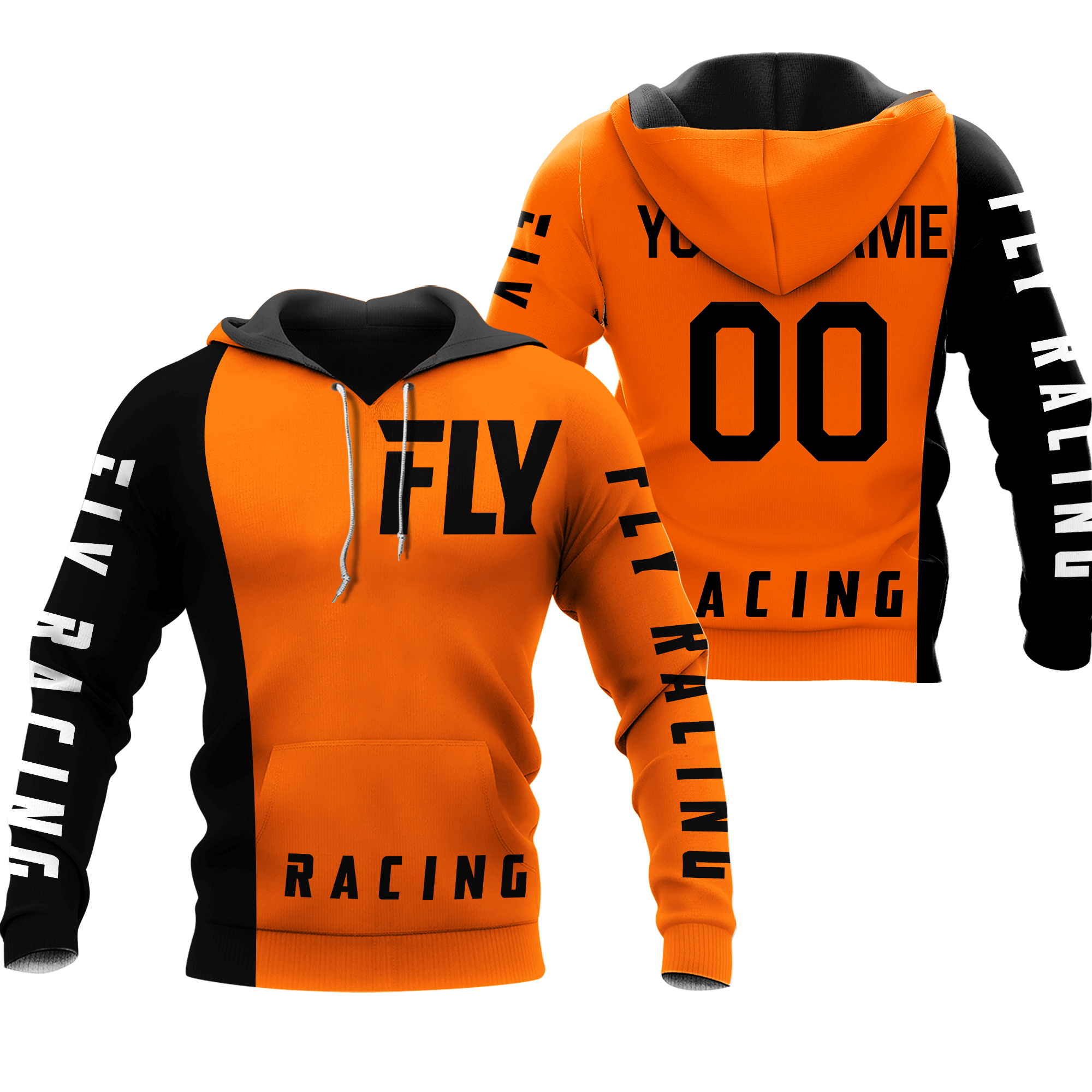 CUSTOM NAME RACING | BLACK-ORANGE | FLY RACING