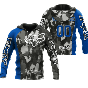 Custom name BraapGirls CUSTOM NAME RACING | BLUE CAMO | FOX RACING Brands for motocross girls and dirt bike riders