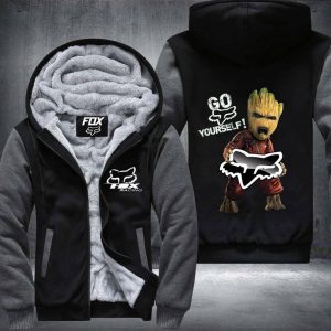 Custom name BraapGirls Gofx Groot Fleece Zip Hoodie Brands for motocross girls and dirt bike riders - Brands view 3