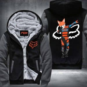 Custom name BraapGirls Dabbing Fox 2D Fleece Hoodie Brands for motocross girls and dirt bike riders - Brands view 2
