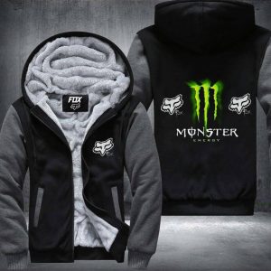 Custom name BraapGirls Fox Monster 2 Fleece Zip Hoodies Brands for motocross girls and dirt bike riders - Brands view 1