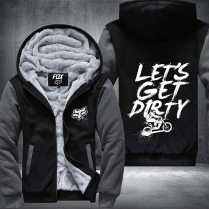Custom name BraapGirls Let’s Get Dirty Fleece Zip Hoodies Brands for motocross girls and dirt bike riders - Brands view 3