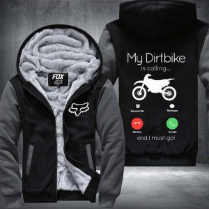 Custom name BraapGirls My DB is Calling Fleece Zip Hoodies Brands for motocross girls and dirt bike riders - Brands view 3
