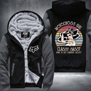 Custom name BraapGirls Motocross Girl Fleece Zip Hoodies Brands for motocross girls and dirt bike riders - Brands view 3