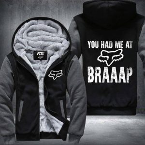 Custom name BraapGirls You had me at braaap Fleece Zip Hoodies Brands for motocross girls and dirt bike riders - Brands view 3
