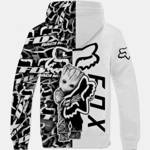 Custom name BraapGirls [PREMIUM] FX WHITE GROOT FLEECE HOODIE Brands for motocross girls and dirt bike riders - Brands view 2