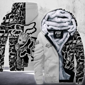 Custom name BraapGirls [PREMIUM] FX WHITE GROOT FLEECE HOODIE Brands for motocross girls and dirt bike riders