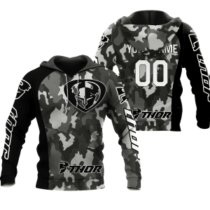 Custom name BraapGirls CUSTOM NAME RACING | BLACK CAMO | THOR Brands for motocross girls and dirt bike riders
