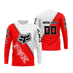 Custom name BraapGirls FX RACING WHITE RED | CUSTOM NAME Brands for motocross girls and dirt bike riders - Brands view 1