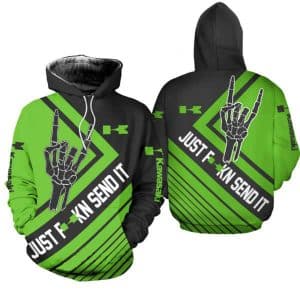 Custom name BraapGirls [PREMIUM] JUST FNKN SEND IT KAWASAKI Brands for motocross girls and dirt bike riders