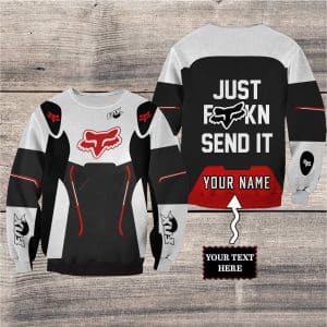 Custom name BraapGirls MOTOCROSS PERSONALIZED FX RACING V1 | COLOR WHITE-BLACK Brands for motocross girls and dirt bike riders - Brands view 1
