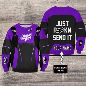 Custom name BraapGirls MOTOCROSS PERSONALIZED FX RACING V1 | COLOR PURPLE-BLACK Brands for motocross girls and dirt bike riders - Brands view 2