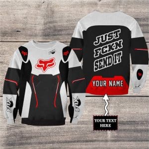 Custom name BraapGirls MOTOCROSS PERSONALIZED FX RACING V2 | COLOR WHITE-BLACK Brands for motocross girls and dirt bike riders - Brands view 2