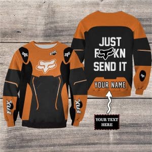 Custom name BraapGirls MOTOCROSS PERSONALIZED FX RACING V1 | COLOR ORANGE-BLACK Brands for motocross girls and dirt bike riders - Brands view 2