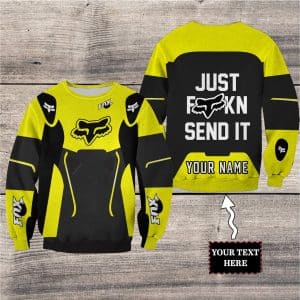 Custom name BraapGirls MOTOCROSS PERSONALIZED FX RACING V1 | COLOR YELLOW-BLACK Brands for motocross girls and dirt bike riders - Brands view 2