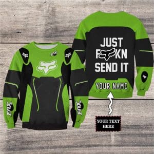 Custom name BraapGirls MOTOCROSS PERSONALIZED FX RACING V1 | COLOR GREEN-BLACK Brands for motocross girls and dirt bike riders - Brands view 2