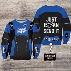 Custom name BraapGirls MOTOCROSS PERSONALIZED FX RACING V1 | COLOR BLUE-BLACK Brands for motocross girls and dirt bike riders - Brands view 2