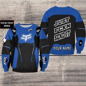 Custom name BraapGirls MOTOCROSS PERSONALIZED FX RACING V2 | COLOR BLUE-BLACK Brands for motocross girls and dirt bike riders - Brands view 2