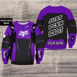 Custom name BraapGirls MOTOCROSS PERSONALIZED FX RACING V2 | COLOR PURPLE-BLACK Brands for motocross girls and dirt bike riders - Brands view 2