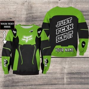 Custom name BraapGirls MOTOCROSS PERSONALIZED FX RACING V2 | COLOR GREEN-BLACK Brands for motocross girls and dirt bike riders - Brands view 2