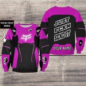 Custom name BraapGirls MOTOCROSS PERSONALIZED FX RACING V2 | COLOR PINK-BLACK Brands for motocross girls and dirt bike riders - Brands view 2