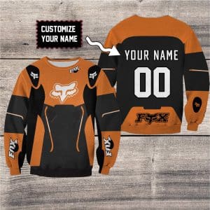 Custom name BraapGirls CUSTOM NAME RACING | FX V1 | ORANGE BLACK | KID & ADULT Brands for motocross girls and dirt bike riders - Brands view 1