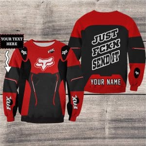 Custom name BraapGirls MOTOCROSS PERSONALIZED FX RACING V2 | COLOR RED-BLACK Brands for motocross girls and dirt bike riders - Brands view 2
