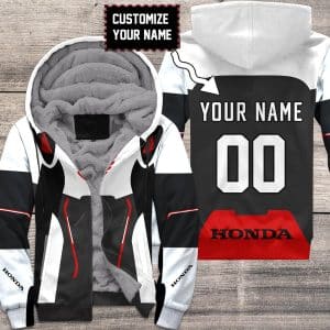CUSTOM NAME RACING FLEECE HOODIE  | HONDA V1