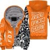 Custom name BraapGirls [PREMIUM] JUST FNKN SEND IT ORANGE FLEECE HOODIE Brands for motocross girls and dirt bike riders