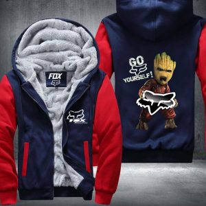 Custom name BraapGirls Gofx Groot Fleece Zip Hoodie Brands for motocross girls and dirt bike riders - Brands view 1