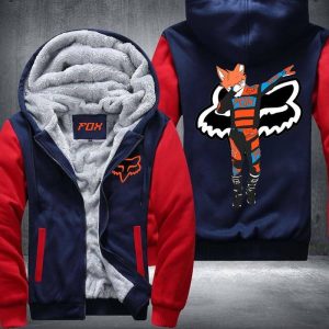Custom name BraapGirls Dabbing Fox 2D Fleece Hoodie Brands for motocross girls and dirt bike riders - Brands view 1