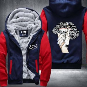 Custom name BraapGirls Shut the F up Fox Fleece Zip Hoodies Brands for motocross girls and dirt bike riders - Brands view 3