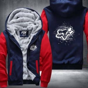 Custom name BraapGirls Fox White Fleece Zip Hoodies Brands for motocross girls and dirt bike riders - Brands view 2