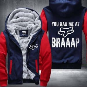 Custom name BraapGirls You had me at braaap Fleece Zip Hoodies Brands for motocross girls and dirt bike riders - Brands view 1