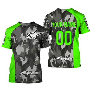 Custom name BraapGirls CUSTOM NAME RACING | GREEN CAMO | ALPINESTARS Alpinestars for motocross girls and dirt bike riders - Alpinestars view 1