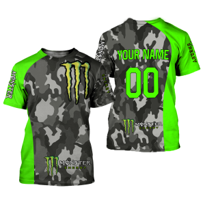 Custom name BraapGirls CUSTOM NAME RACING | GREEN CAMO | MONSTER Brands for motocross girls and dirt bike riders - Brands view 1