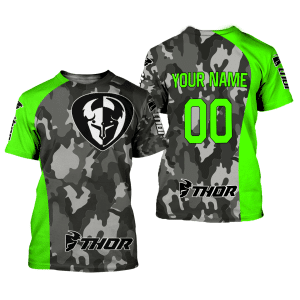 Custom name BraapGirls CUSTOM NAME RACING | GREEN CAMO | THOR Brands for motocross girls and dirt bike riders - Brands view 1