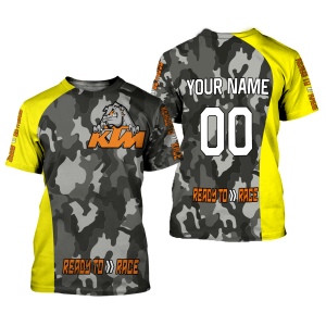Custom name BraapGirls CUSTOM NAME RACING | YELLOW CAMO | KTM V2 Brands for motocross girls and dirt bike riders - Brands view 1